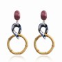 amazon ins Customized fashion Vintage drop Long Acrylic wholesale bamboo double circle earring amazon ins Customized fashion Vintage drop Long Acrylic wholesale bamboo double circle earring