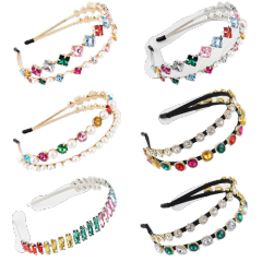 New women colorful glitter hairhoop bling metal hairband wedding rhinestone baroque headbands