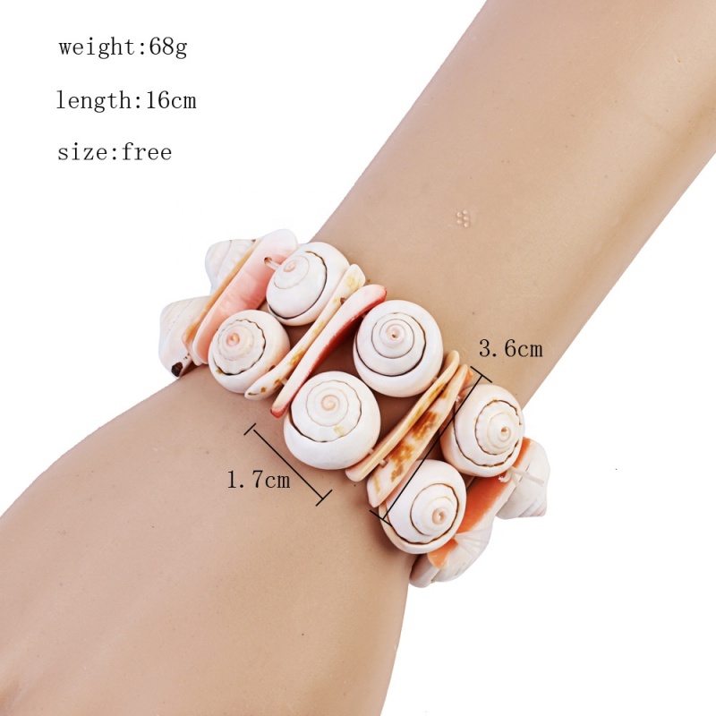 2020 new amazon ins fashion girls white handmade sea trumpet conch shell bracelets sea shell for women