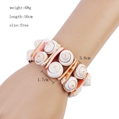 2020 new amazon ins fashion girls white handmade sea trumpet conch shell bracelets sea shell for women