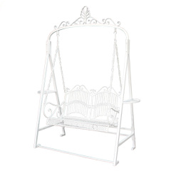 White iron double seat swing garden ornaments garden suppliers