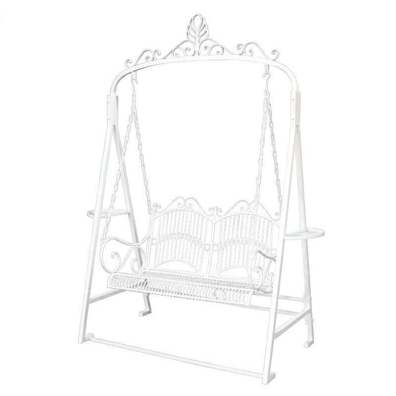 White iron double seat swing garden ornaments garden suppliers White iron double seat swing garden ornaments garden suppliers