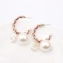 Wholesale hook Plated Metal Women Baroque Twist Pearl Drop Chandelier Earrings Wholesale hook Plated Metal Women Baroque Twist Pearl Drop Chandelier Earrings