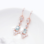 Luxury jewelry 925 sterling silver blue white dangle moissanite earring wire