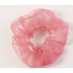 Korean new pure color transparent french elegant organza hair scrunchies for girls