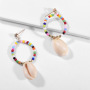 wholesale colorful fashion alloy beads nature shell stud earrings women wholesale colorful fashion alloy beads nature shell stud earrings women