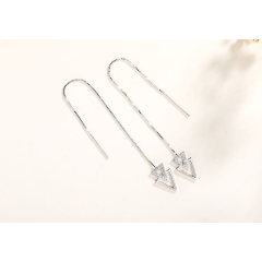 2019 new fashion christmas gift trendy korean women long 925 sterl silver drop earring