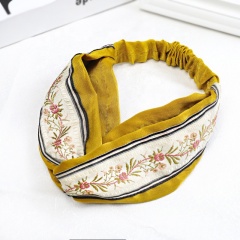 New multicolor retro embroidery beauty hairdresser accessories elastic hair band New multicolor retro embroidery beauty hairdresser accessories elastic hair band