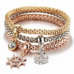 Ins Amazon Cheap Jewelry Gold plated Chain Layer Rhinestone Bangle popcorn bracelet for Women Ins Amazon Cheap Jewelry Gold plated Chain Layer Rhinestone Bangle popcorn bracelet for Women