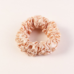 French high-end girls simple ins hot wide satin pleated fabric hair scrunchies
