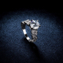 Crystal Finger Ring Brass Plated Silver Color Cubic Zirconia Ring For Wedding Party