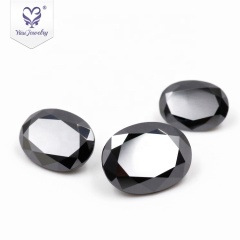 Russia synthetic oval cut black moissanite beads cheap price per carat