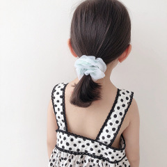 Custom Hot selling New Style Organza Checked Yarn Baby Scrunchies for teen girls