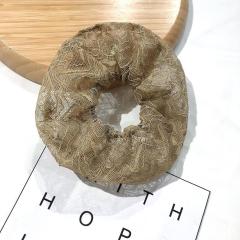 Fashionable bulk women hair accessories contracted and sweet big size elastic lace hair scrunchies