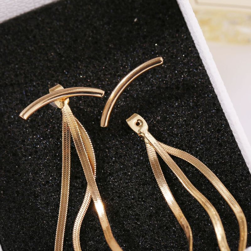 wholesale fashion tread women jewelry long tassel alloy earings for women 2020