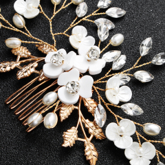 metal womens Pearl Hair Accessories Wedding Bridal Hair Combs for braids