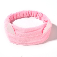 Wholesale custom cute face wash clear elastic hairbands with ears for girls kids
