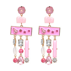 Amazon hot sale fashion ear accessories women crystal exaggerated big drop earrings