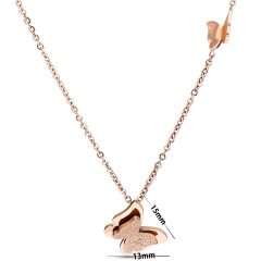 2020 fashion custom ladies jewelry stainless steel butterfly necklaces for women