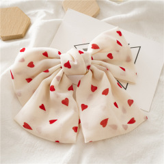 2020 INS New Korean fashion women girls heart point Chiffon bow hair clips for daily