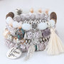 New Style Retro Crystal Delicate Opal Wings Love Beaded Multi-layer Tassel Bracelets New Style Retro Crystal Delicate Opal Wings Love Beaded Multi-layer Tassel Bracelets