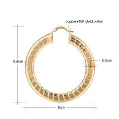 Hot sale trendy copper ladies earring accessories 18K gold plated earrings