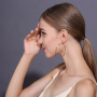 2019 fashion circle 18k gold plated copper frosted women earring accessories