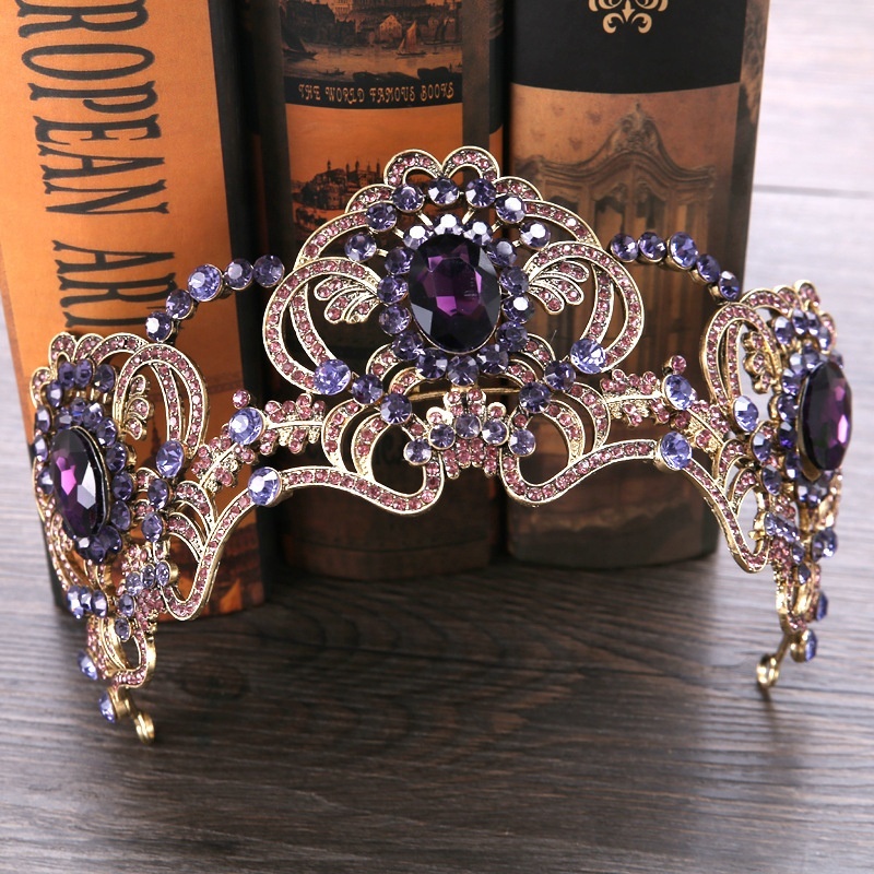 Handmade exquisite queen amethyst crystal wedding bridal tiara crown Handmade exquisite queen amethyst crystal wedding bridal tiara crown