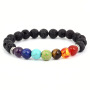 Fashion Design Reiki Gemstone 7 Chakra Agate Stone Lava Stone Beads Bracelets for Women or Men Fashion Design Reiki Gemstone 7 Chakra Agate Stone Lava Stone Beads Bracelets for Women or Men