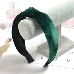 Sold colors Bunny Ears Bowknot Hair Accessories Cloth Wrapped women hair Hoops
