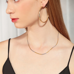 Fashion new circle 18k gold plated  smooth hoop copper women large earrings