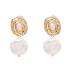 Amazon hot traditional vintage imitation natural irregular baroque hanging pearl earrings for female