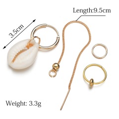 2019 American fashion jewelry for women gold hoop conch pearl sea shell earrings