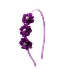 Handmade trendy ladies hair accessories 3d pearl flower lace headbands