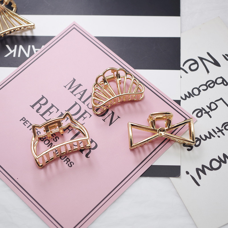 Korean girls rectangle shape hollow out style metal hair claw clip for women Korean girls rectangle shape hollow out style metal hair claw clip for women