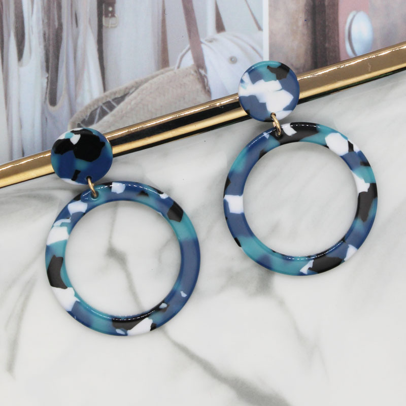 spring fashion Leopard Acetate Geometric Tortoiseshell Round Brown acrylic hoop earrings jewelry