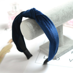 Sold colors Bunny Ears Bowknot Hair Accessories Cloth Wrapped women hair Hoops