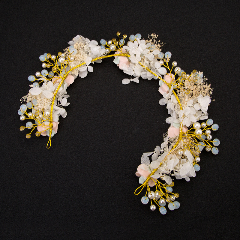 Wholesale OEM Rhinestone gold Wedding bridal floral flower hair bands Wholesale OEM Rhinestone gold Wedding bridal floral flower hair bands