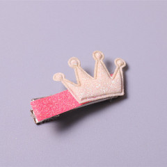 Cute crown star heart shape child kid girls sequin bling hair clips for baby