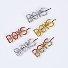 New jewelry rhinestone word clip BOYS hair pins for girls children's diamond hair grip