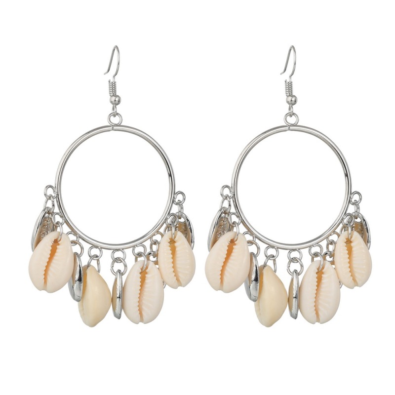 2019 Latest fashion jewelry for women gold silver string sea shell earrings