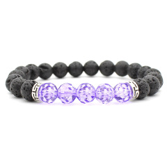 Bulk Custom Cheap Volcanic Ston Spherical Crystal Beads Bracelets for Women