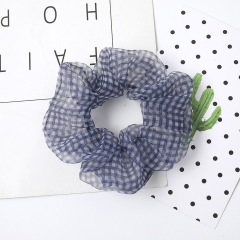 Wholesale high-quality summer women girls transparent mesh organza scrunchies