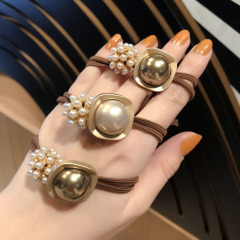 amazon ins fancy fashion 3PCS  hairband elastic hair tie pearl for Women Girls