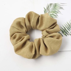 New high-end European and American solid color girls elastic scrunchies hair ties