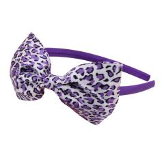 Beauty cheap hair ribbons polyester bow leopard print headbands
