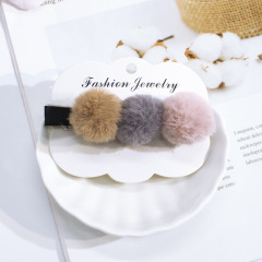 New hair accessories ladies Hair Barrettes wedding plush pompom hair pin