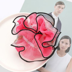 2020 Summer Women Hair Accessories Elastic Wrinkle Lace Flower Hair Scrunchies