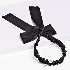 silk stain headband pearl Bunny Ears Bow knot Hair Accessories Hairbands women