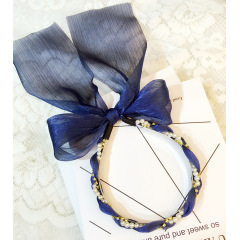 Print strip Cloth Wrapped Bowknot wedding headwear hair Accessories women